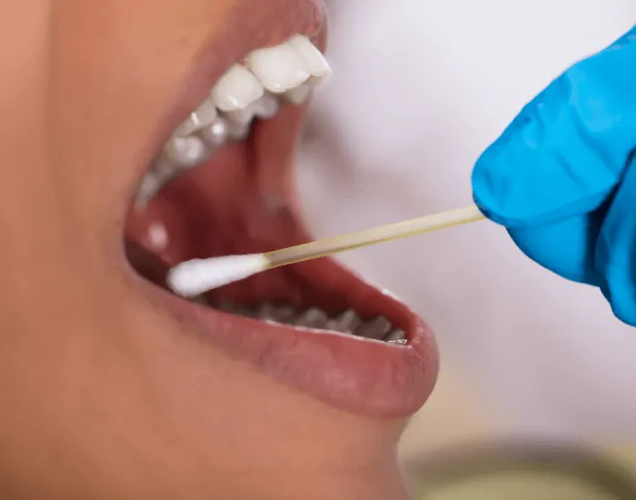 DNA cheek swab collection for paternity testing at home